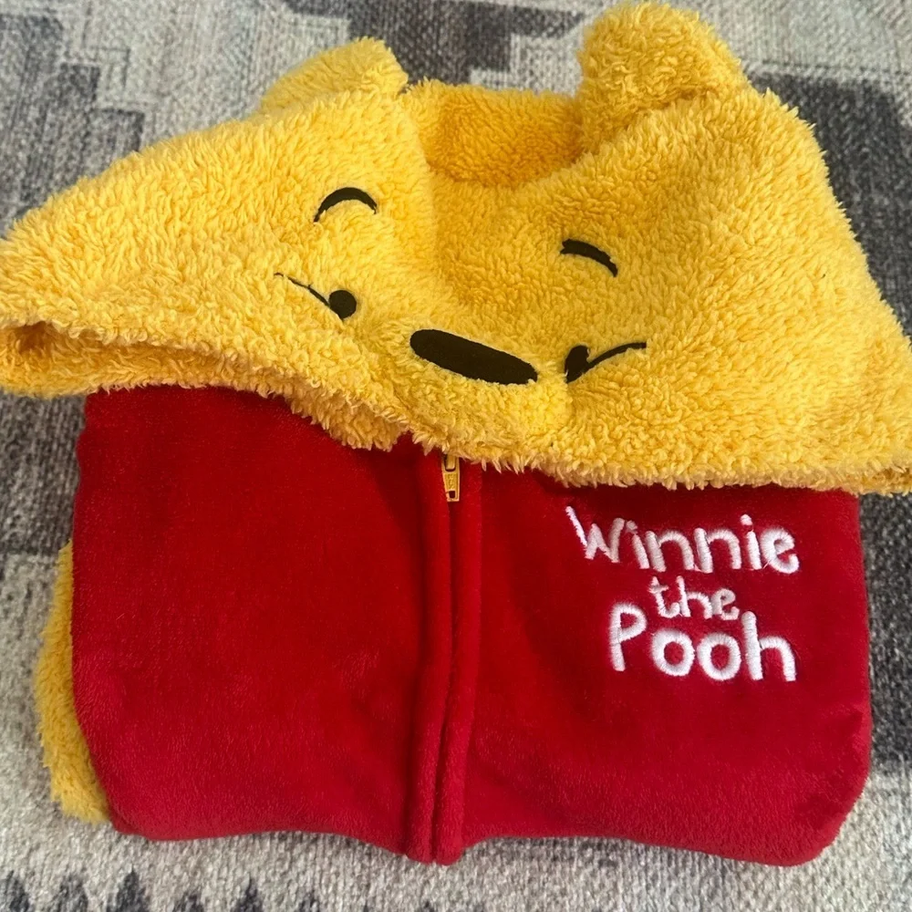 Y2K Disney Winnie the Pooh Women’s Hooded Pooh Zip Onesie Pjs Costume Size Small - Picture 5 of 15